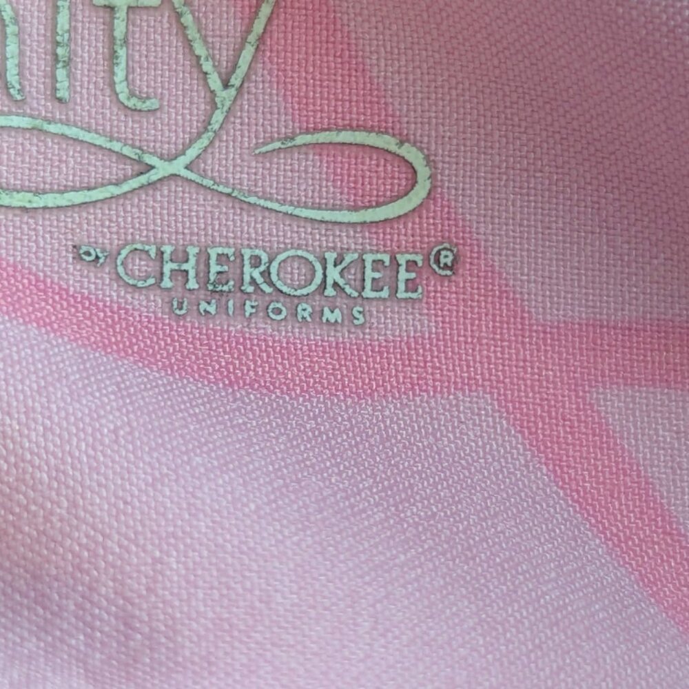 Cherokee Infinity Love You More Pink Disney Mickey & Minnie Mouse Scrub Top Sm - Picture 10 of 14
